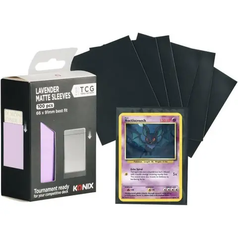 Protège-cartes - Konix - Matte Sleeves 66 x 91 mm pour compétition - 100 pochettes - Magic The Gathering Pokémon - Rose lavande