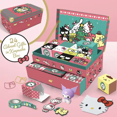 Calendrier de lAvent - SANRIO - Hello Kitty & Friends - 24 pièces - Multicolore - Réutilisable