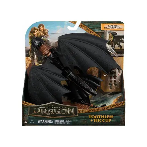 Coffret Dragons Krokmou Avec Battement Des Ailes + Dresseur Harold - Viking - Set Figurine et 1 Carte - Personnage