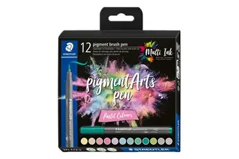 12 feutres - Pointe pinceau - - Pigment Arts Pen - Couleurs pastels