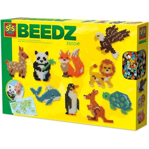 Perles à repasser - SES CREATIVE - Animaux du monde - Beedz - Kit créatif enfant - Activité éducative géographie - Age : 5+