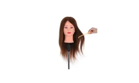 24 "100% vrais cheveux humains mannequin tête salon coupe de cheveux tressage pratique outils de formation de coiffure