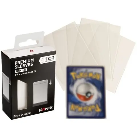 Protège-cartes - KONIX - Premium Sleeves - 100 pochettes - Compatible Magic The Gathering Pokémon - Transparent