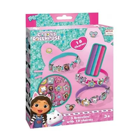 Kit de bracelets DIY - La Maison de Poupées de Gabby - 3 bracelets - 18 breloques - Dès 3 ans