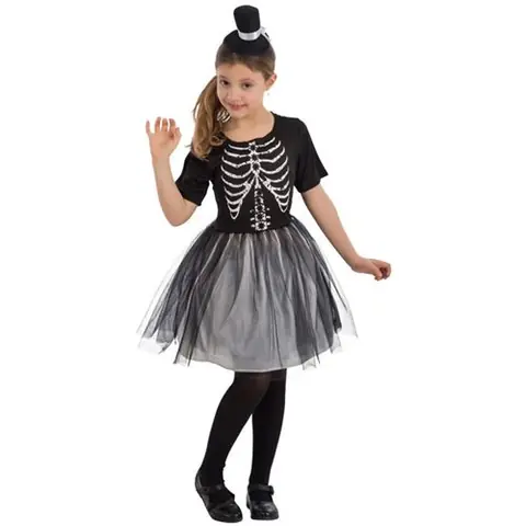 déguisement sorcière squelette fille - 6/8 ans - noir - carnival toys 68777