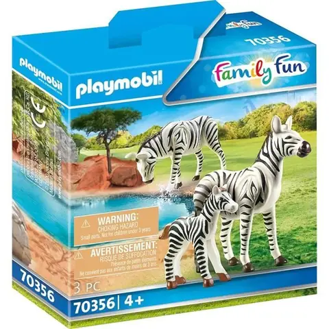 PLAYMOBIL - 70356 - Couple de zèbres avec bébé - Enfant - Mixte - Plastique - Blanc et noir