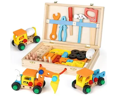 Jouet Enfant 3 Ans Outils Enfant Jouet en Bois Boite a Outils Enfant Jeux Educatif Enfant 3 4 5 Ans Garçon Fille Cadeau Bricolage