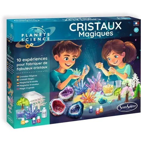 Cristaux Magiques - SENTOSPHERE - Collection de minéraux - 10 expériences - Cristallisation - Dès 8 ans