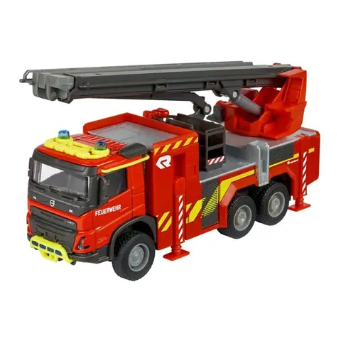 Camion de pompier jouet - Majorette - Volvo FMX - Rouge - 24.5 x 9.5 x 12.5 cm - Échelle extensible et rotative