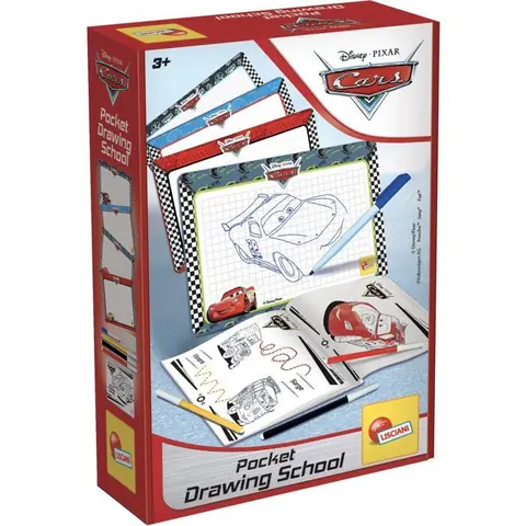 Pocket Studio de Dessin - Cars - LISCIANIGIOCHI - Kit Dessin - Ardoises effaçables - Guide explicatif - Dès 3 ans