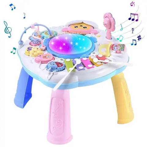 Table activité bébé Table Multi-Jeux dÉveil Bébé Jouet dActivité et de Développement Musical et Évolutif Cadeau Bébé Dès 9 Mois