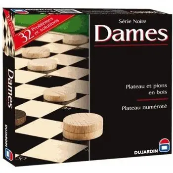 Dames jeu de plateau - Série noire - Jeu de société traditionnel - 55330 - DUJARDIN