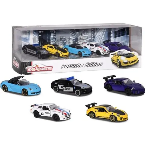 Coffret MAJORETTE Porsche 5 véhicules métal à léchelle 1/64ème