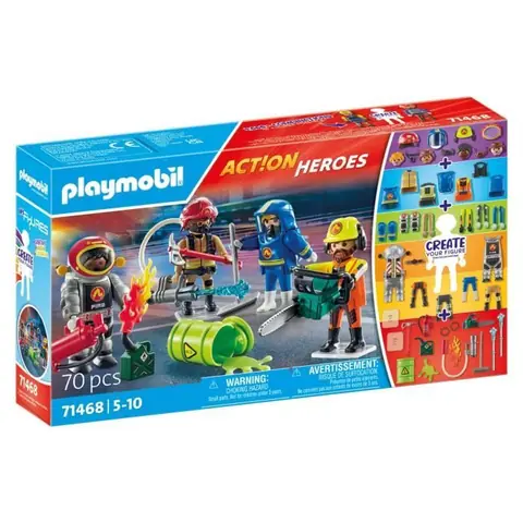 PLAYMOBIL 71468 My figures : métiers à risque - avec quatres personnages du domaine des pompiers - Les pompiers - Dès 5 ans