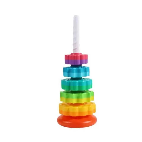 Jouet à empiler - Fat Brain - SpinAgain - 12 couleurs vibrantes - Pour bébés à partir de 6 mois - Intérieur