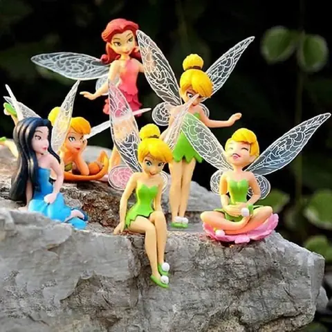 Fée Clochette en PVC pour filles 6 pièces/ensemble jouets figurines daction Famille Miniature Fée de Fleurs Fée de Fleurs Fille