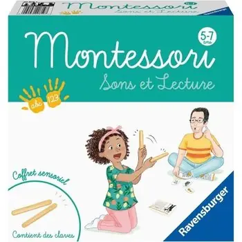 MONTESSORI - Sons et lecture  - Coffret sensoriel - Apprentissage des sons et de la lecture - Ravensburger - Dès 5 ans