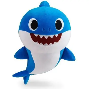 BABY SHARK PELUCHE MUSICALE 30 CM BLEU