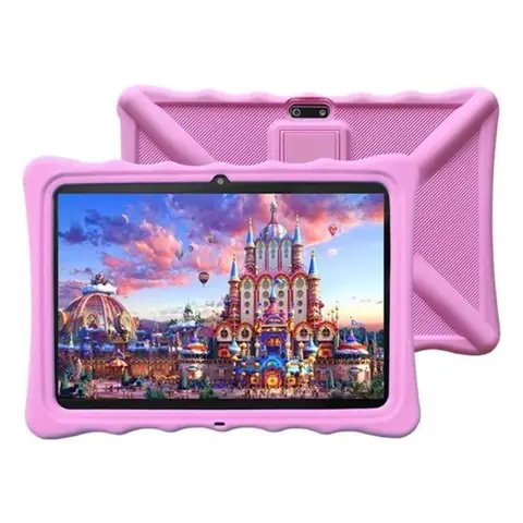 Tablette Tactile Enfant Double SIM WiFi 10.1 Pouces 4G logiciel éducatif tablette avec étui à lépreuve Enfant