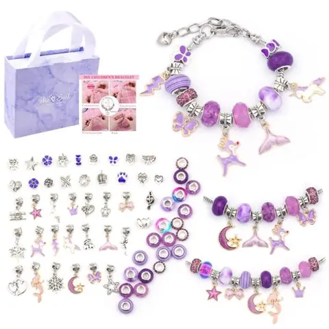Kit de Fabrication de Bracelets - DIY - Enfants - Coloré - 5 cm réglable - Cadeau Anniversaire
