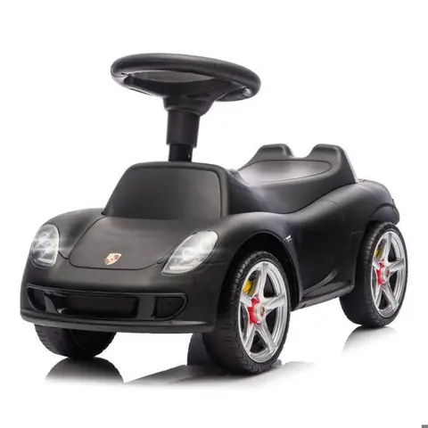 PORSCHE Carrera GT Voiture Porteur 2-en-1 - Noir - 1 à 3 ans - Licence Officielle - Barre de Poussée - Phares LED
