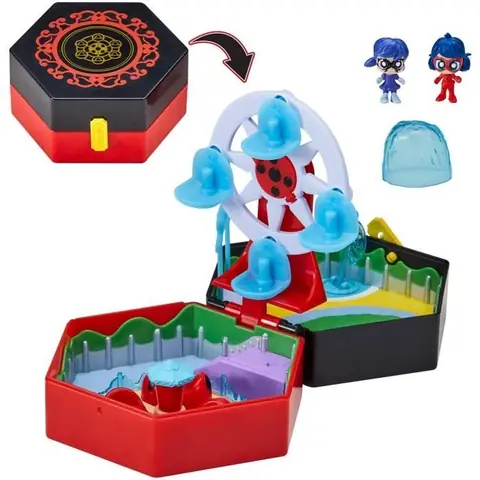 BANDAI - Miraculous Ladybug - Mini univers Chibi Parc dattractions - Mini figurines Marinette et Climatika incluses - P50553