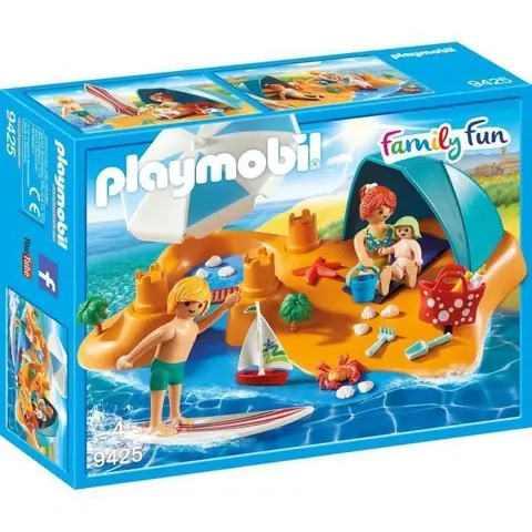 PLAYMOBIL 9425 - Famille de vacanciers et tente - Jouet pour enfant à partir de 4 ans