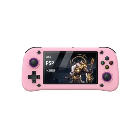 Console de jeu SZSMART G28 4,3 pouces HD + 128 Go 30 000 jeux - Rose