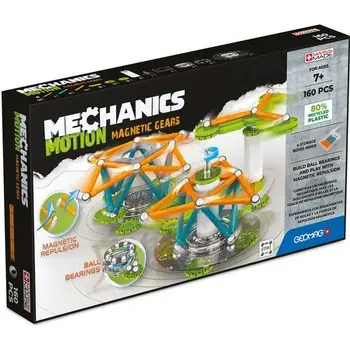 GEOMAG MECHANICS, MOTION 160 pcs, construction magnétique, jeux éducatifs, Jouet pour enfants dès 7 ans, GMT02