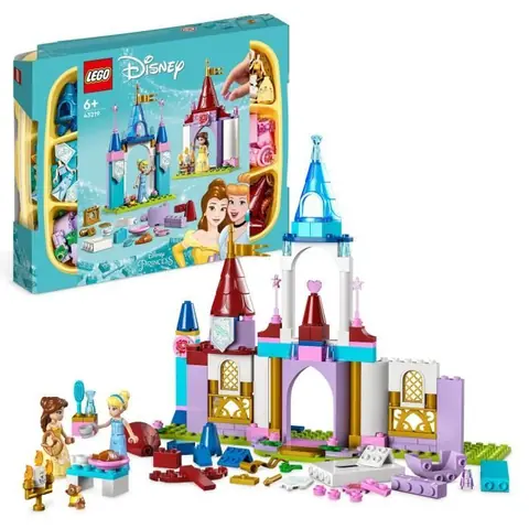 LEGO® Disney Princess 43219 Châteaux Créatifs Jouet Château avec Mini-Poupées Belle et Cendrillon