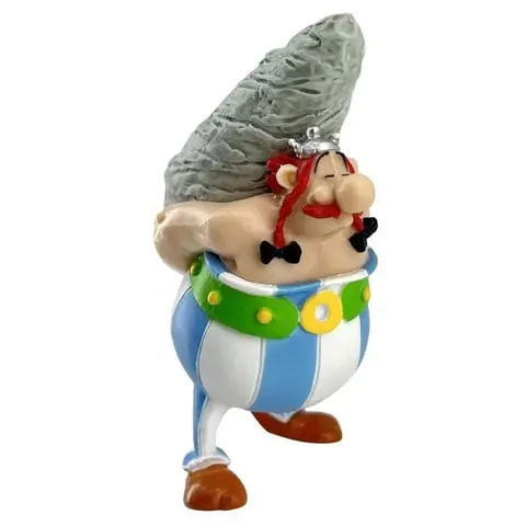 Figurines - Figurine de collection Plastoy Astérix Obélix portant un menhir 60611 (2023)