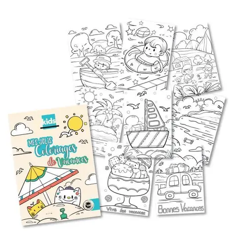 Carnet de coloriages vacances - 24 pages - 21 x 297 cm