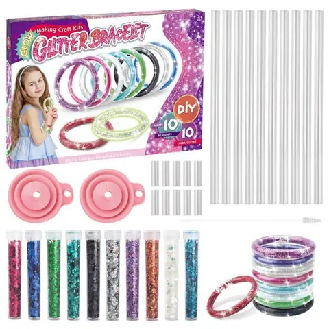 Cadeau Fille 6 -12 Ans Kit Loisir Enfant Jouet Activité Manuelle pour Anniversaire Jeux Creatifs Bricolage Bracelets Mu Étiquette
