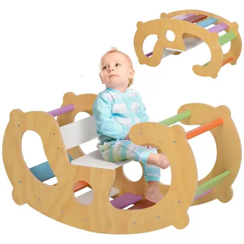 2 en 1 Arche escalade enfants 18 à 48 mois AIYAPLAY chaise à bascule arc-en-ciel pour garçons & filles tout-petits