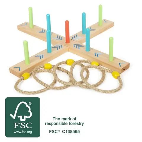 Jeu de lancer danneaux - Active - Bois FSC - Multicolore - Pour enfants - 3 ans et plus