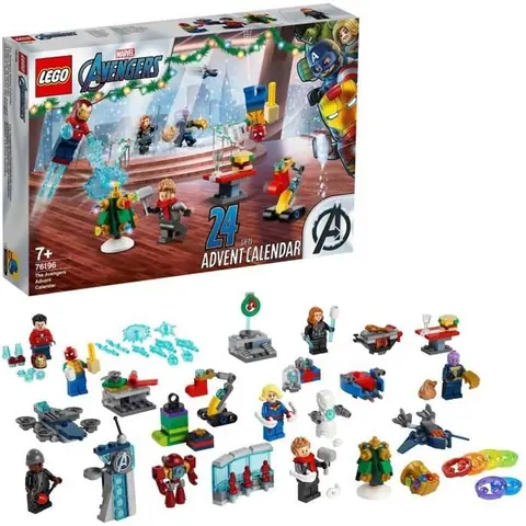 LEGO® 76196 Marvel Le Calendrier de l’Avent des Avengers Jouet Enfants 7 ans avec Spider-Man et Iron Man Cadeau Noël