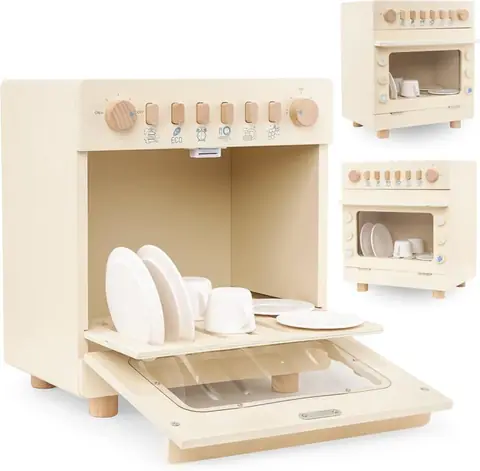Jouet dimitation - MAMABRUM - Imitation Lave Vaisselle en Bois - Ustensiles inclus - Norme CE - 3 à 6 ans