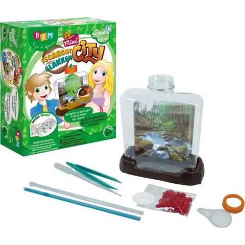 Kit éducatif - BSM - Mini Escargot City - Habitat en plastique - Loupe incluse - Mixte à partir de 6 ans