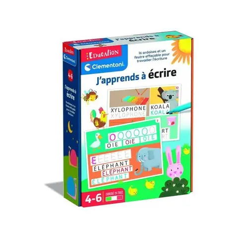 Japprends à écrire - CLEMENTONI - Ardoise effaçable - Jeu éducatif dès 5 ans