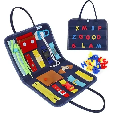 Busy Board pour Enfants Jeux Montessori pour Apprendre Compétences de Vie Jouets éducatifs pour Garcon Fille BéBé 1 2 3 4 5 Ans