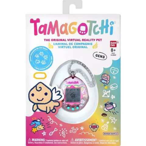 Tamagotchi - BANDAI - Tamagotchi original - Angel Teacup - Animal électronique virtuel avec écran couleur 3 boutons et jeux