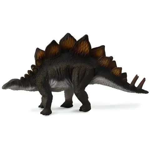 Figurine Dinosaure Stégosaure - Peinte à la main - 16 x 4 x 8.5 cm - Enfant 3-9 ans - Plastique Noir
