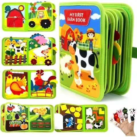 Jouet - Montessori - Busy Board - 20 Activités - Pour Enfants 1 à 6 Ans - Tissus Durables