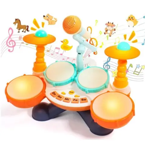 Batterie Jouet Bebe 1an-Instruments de Musique Enfants Tambour Enfant Jouet1 2an Jeux Cadeau Paques Enfant 1 2Ans Bébé Fille garçon