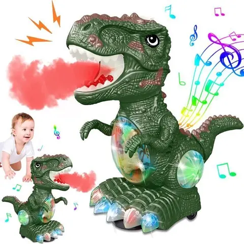 Jouet Musical Enfant 1 an Jouet Dinosaure Rampant avec Musique et Lumières Jouet Bébé 12 18 24 Mois pour Bébé Garçon Fille Enfant