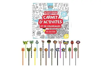 Kit créatif comprenant un cahier d'activités, 17 crayons de couleur, 3 crayons à papier et gommes -  -