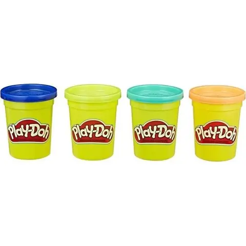 PLAY-DOH - Pack de 4 couleurs intenses atoxiques pour enfants à partir de 2 ans - Pots de 112 g