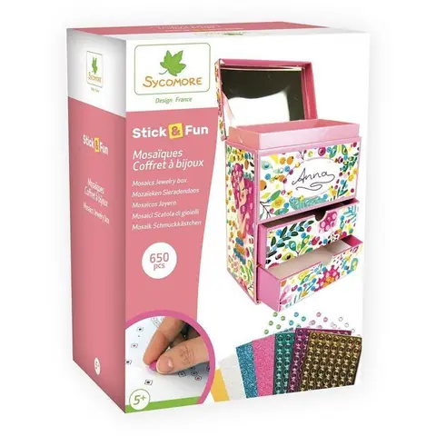 3D Mosaïques - SYCOMORE - StickN Fun - Coffret bijoux - Dès 5 ans