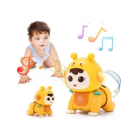 Jouet Bébé 3 6 9 MoisJouet Bébé Rampant avec Musique et Lumière Jouets Musicaux Sensoriel Bébé Eveil pour Tummy Time Naissance