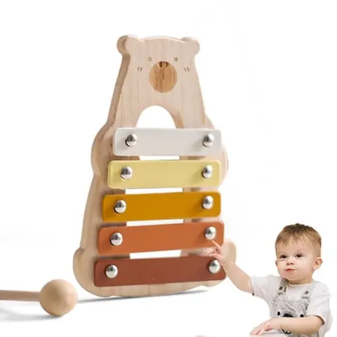 Jouets dinstruments de musique en bois pour bébé multifonctionnels en forme dours xylophone octave jeu de percussions musicales